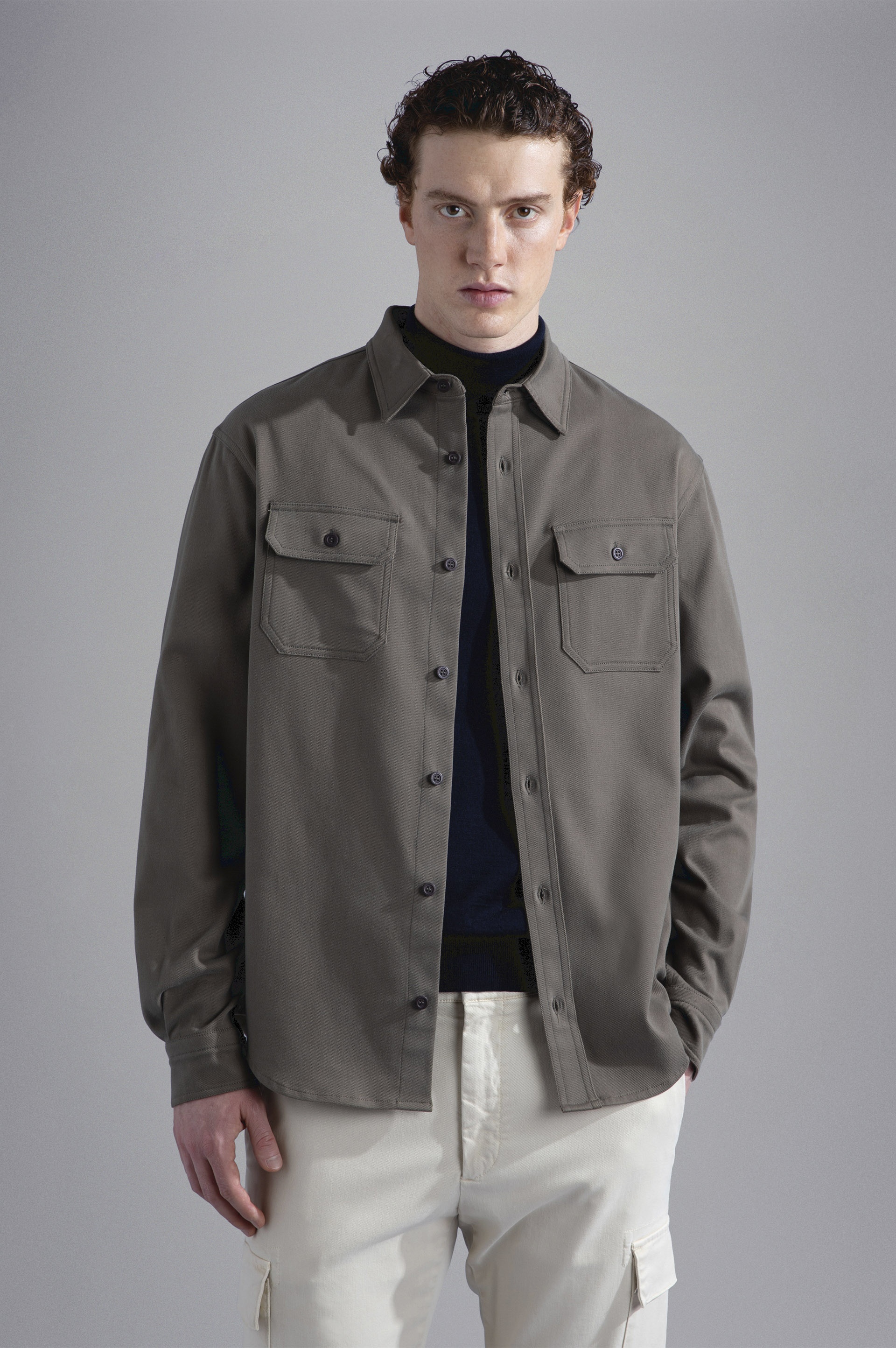 STRETCH COTTON OVERSHIRT - 6