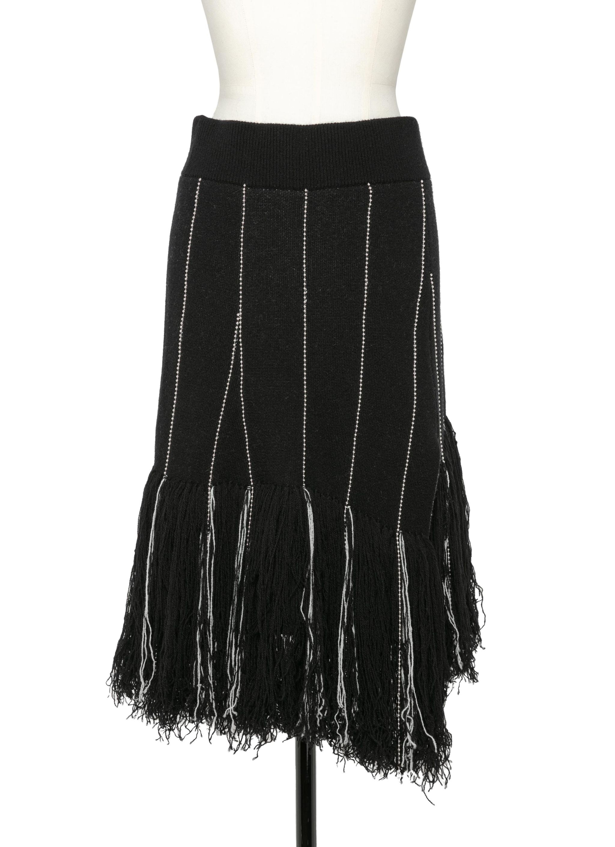 Chalk Stripe Knit Skirt - 2