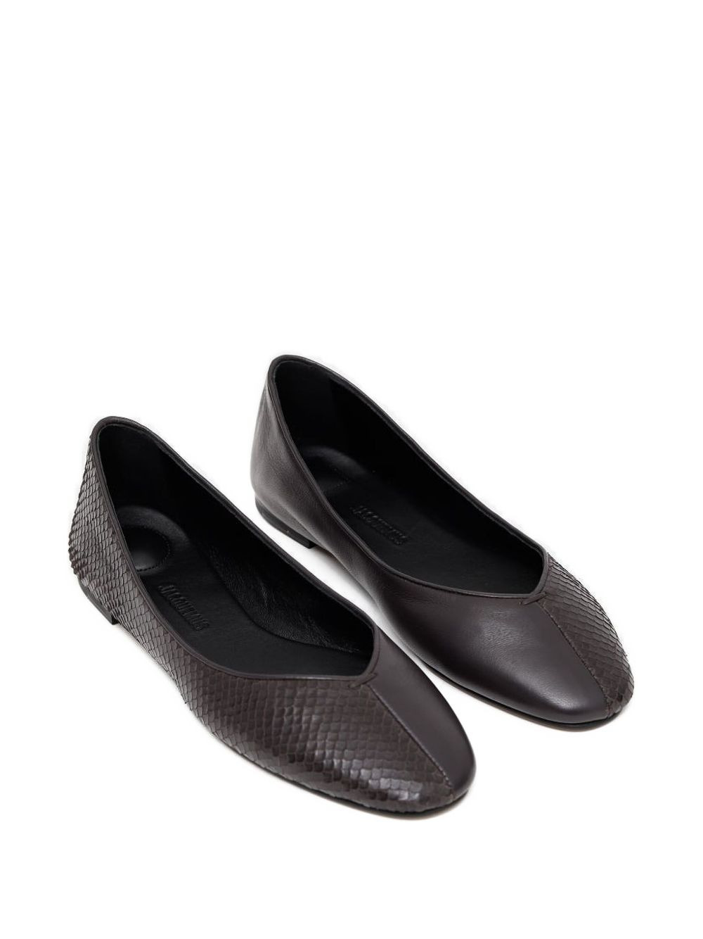 snakeskin leather ballet flats - 2