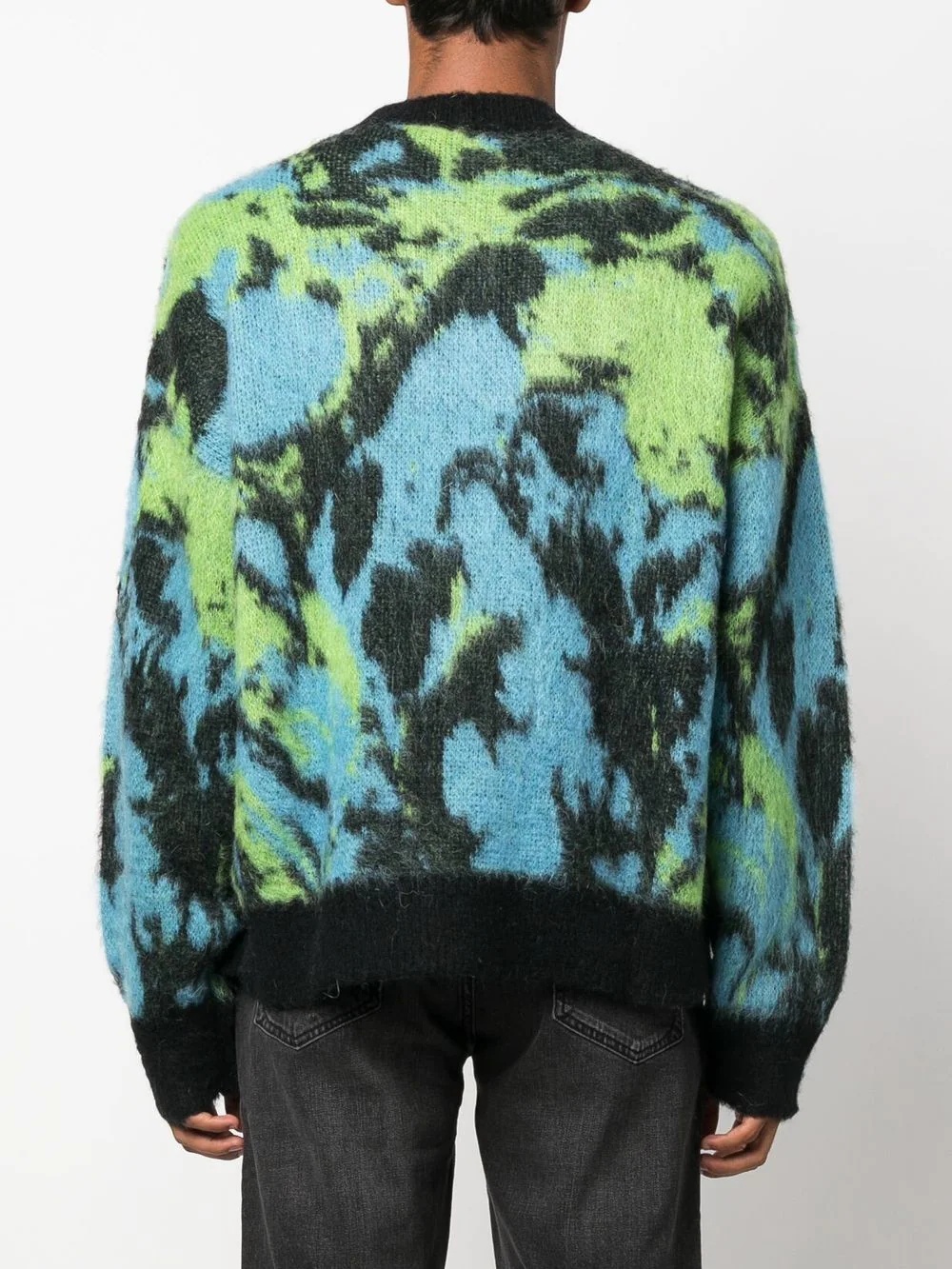 abstract print crew-neck jumper - 4