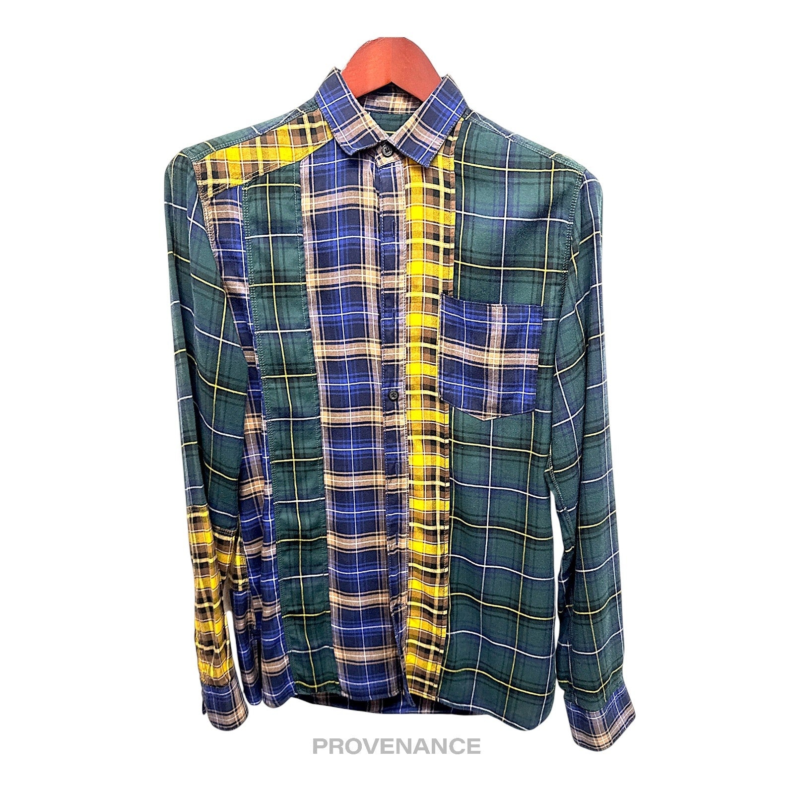 Lanvin Patchwork Flannel Shirt - Multicolor Plaid 37 14.5 - 1