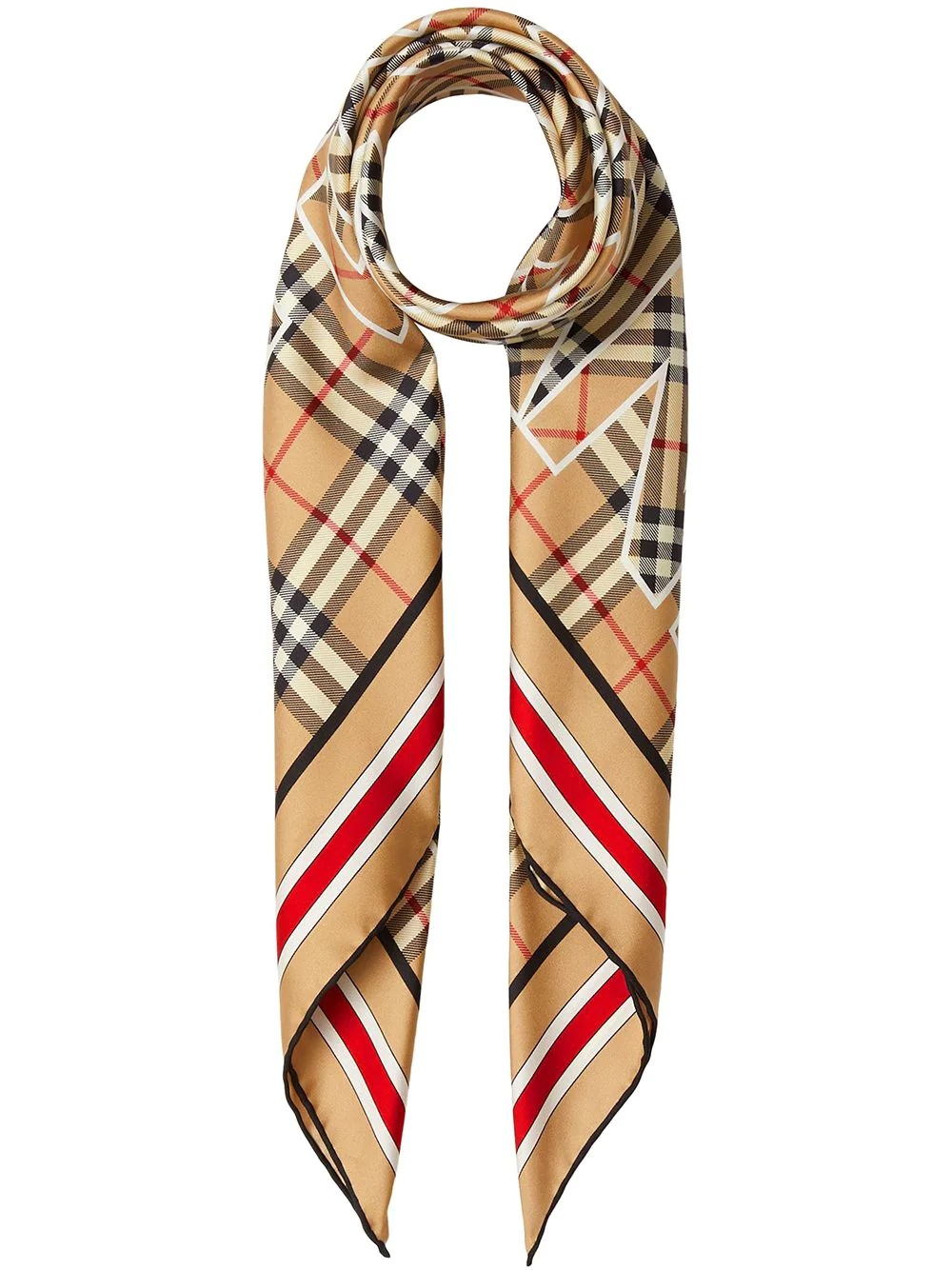 Vintage Check logo-print square scarf - 1