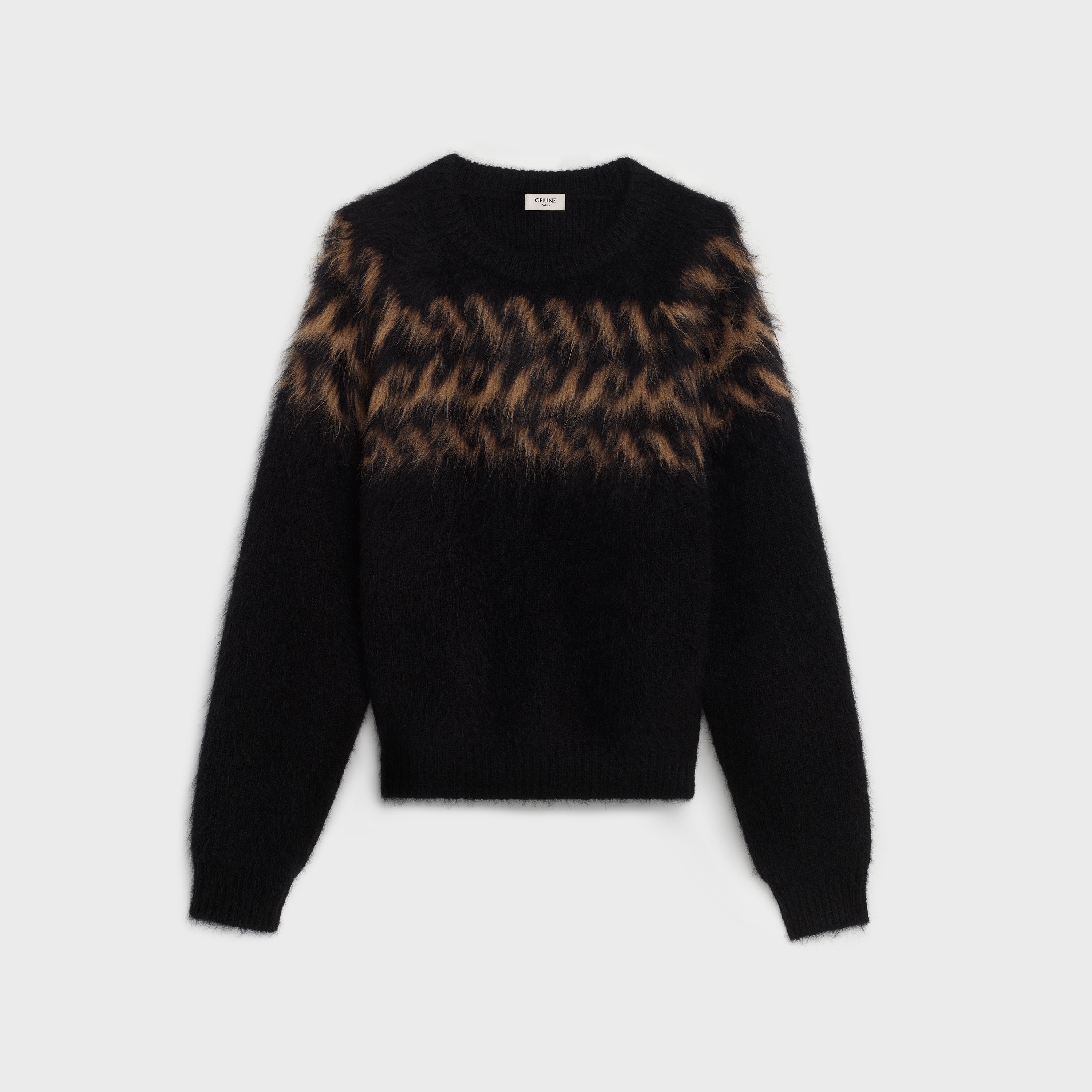 CREW NECK SWEATER IN BRUSHED WOOL - 1