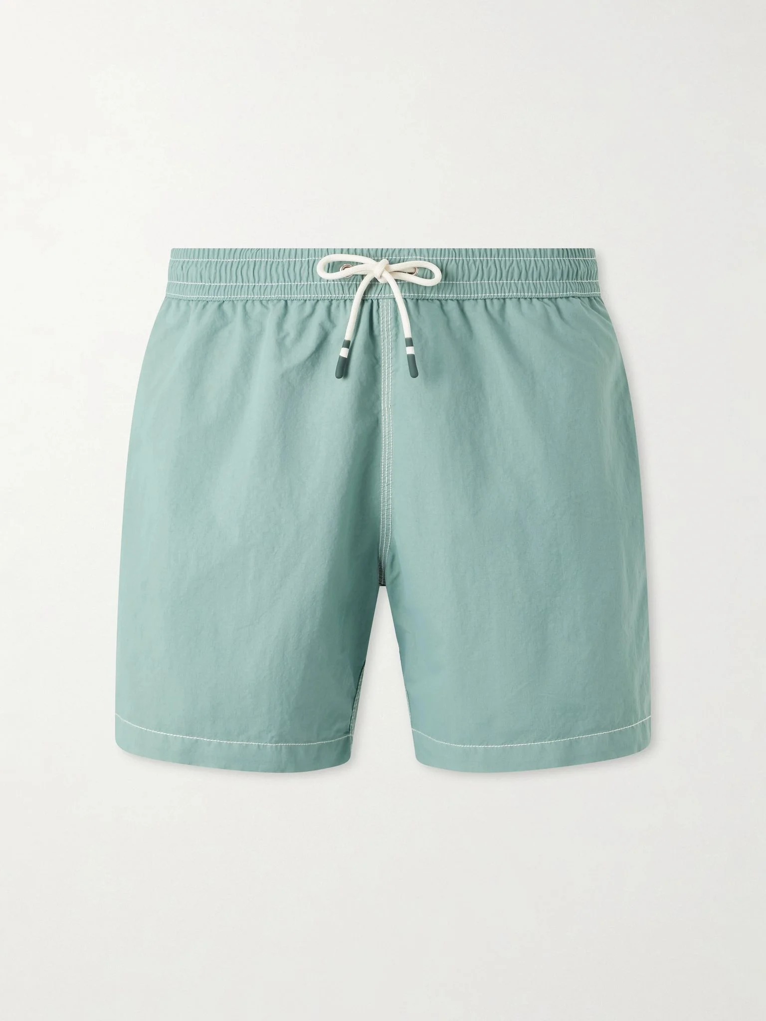 Slim-Fit Mid-Length Swim Shorts Green - 1