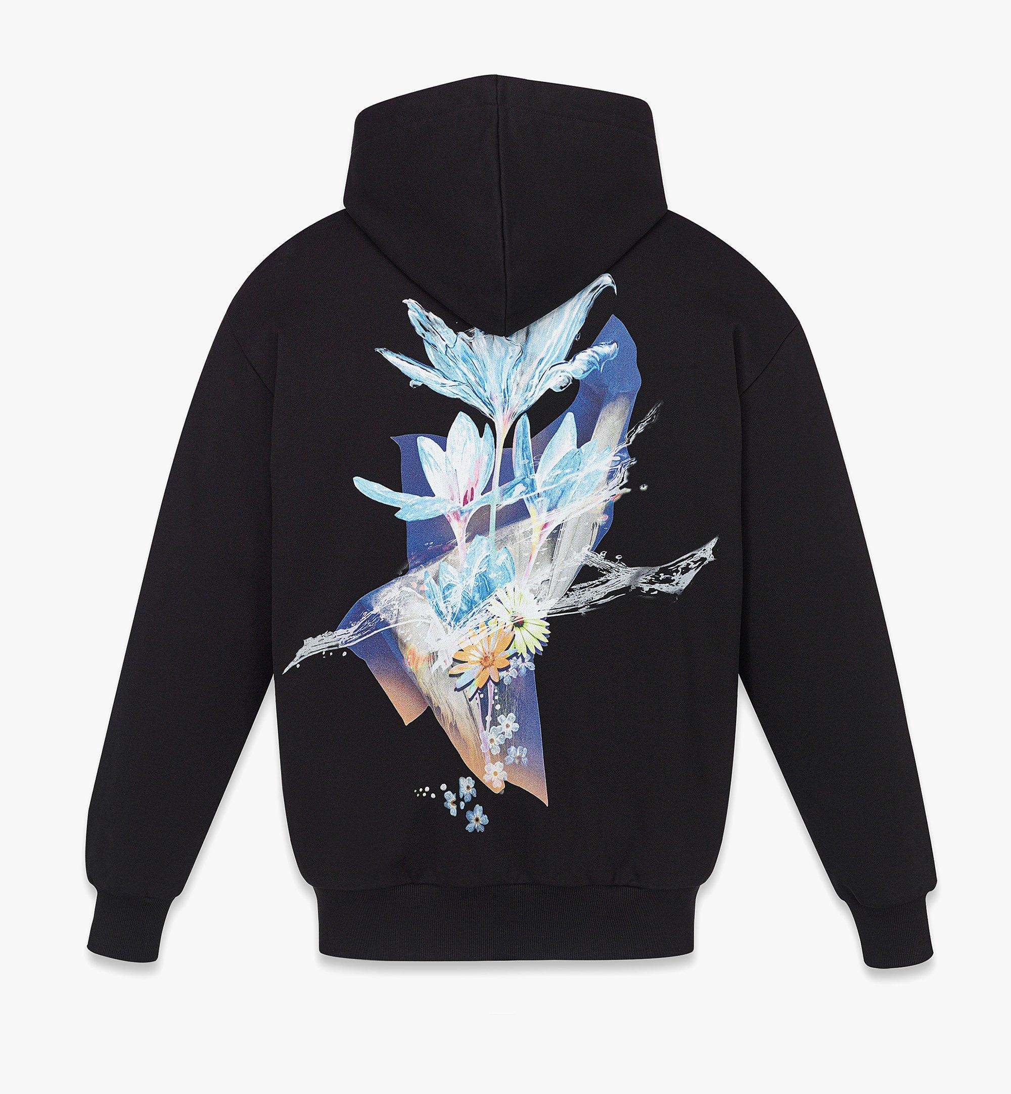 Floral Print Logo Hoodie in Organic Cotton - 2