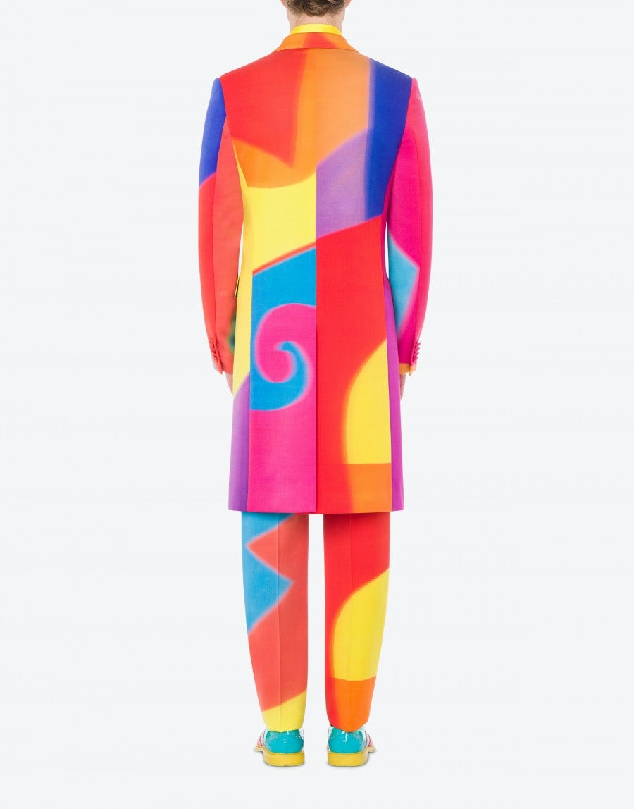 PROJECTION PRINT WOOL COAT - 3