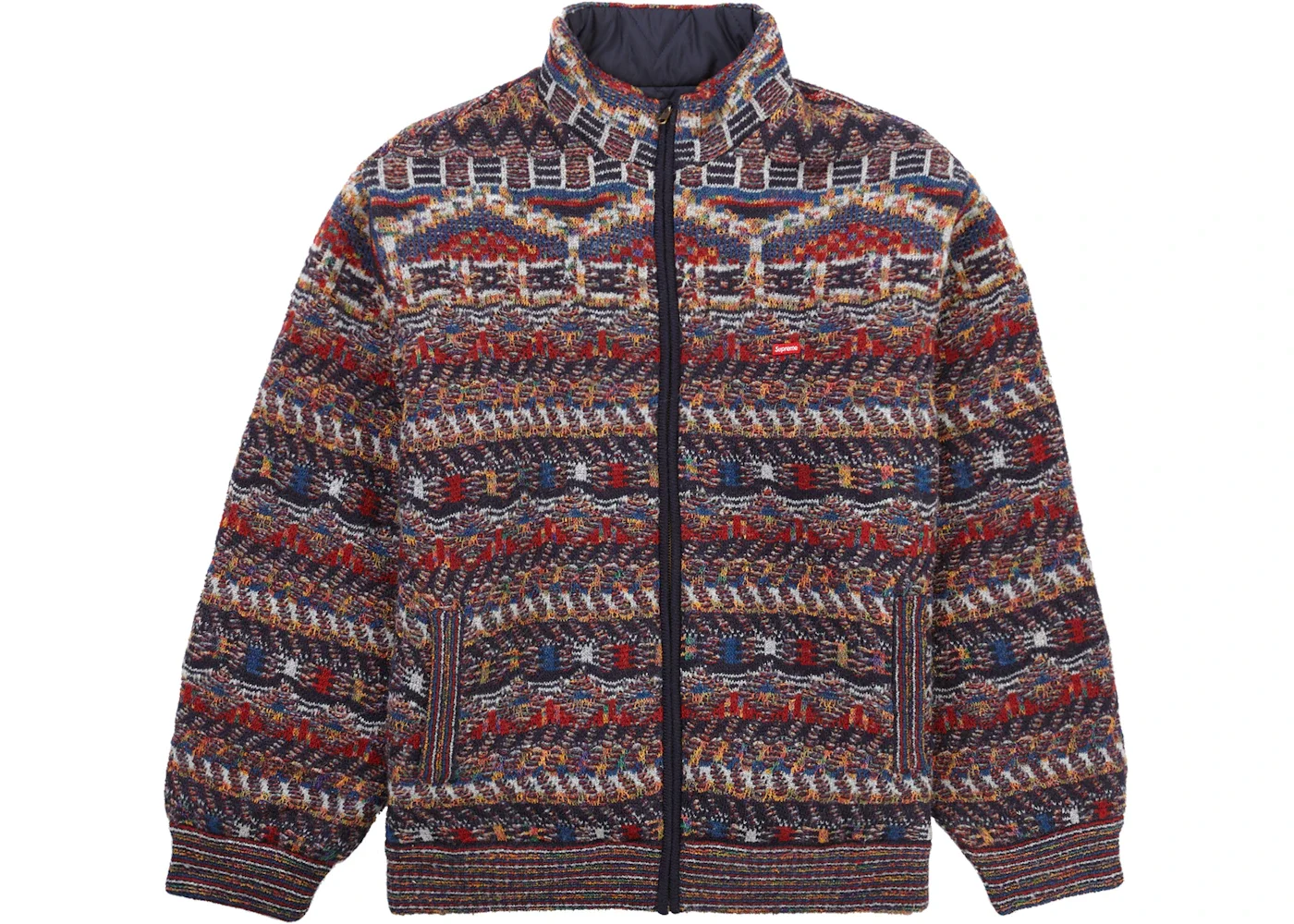 Supreme Missoni Reversible Knit Jacket Navy - 1