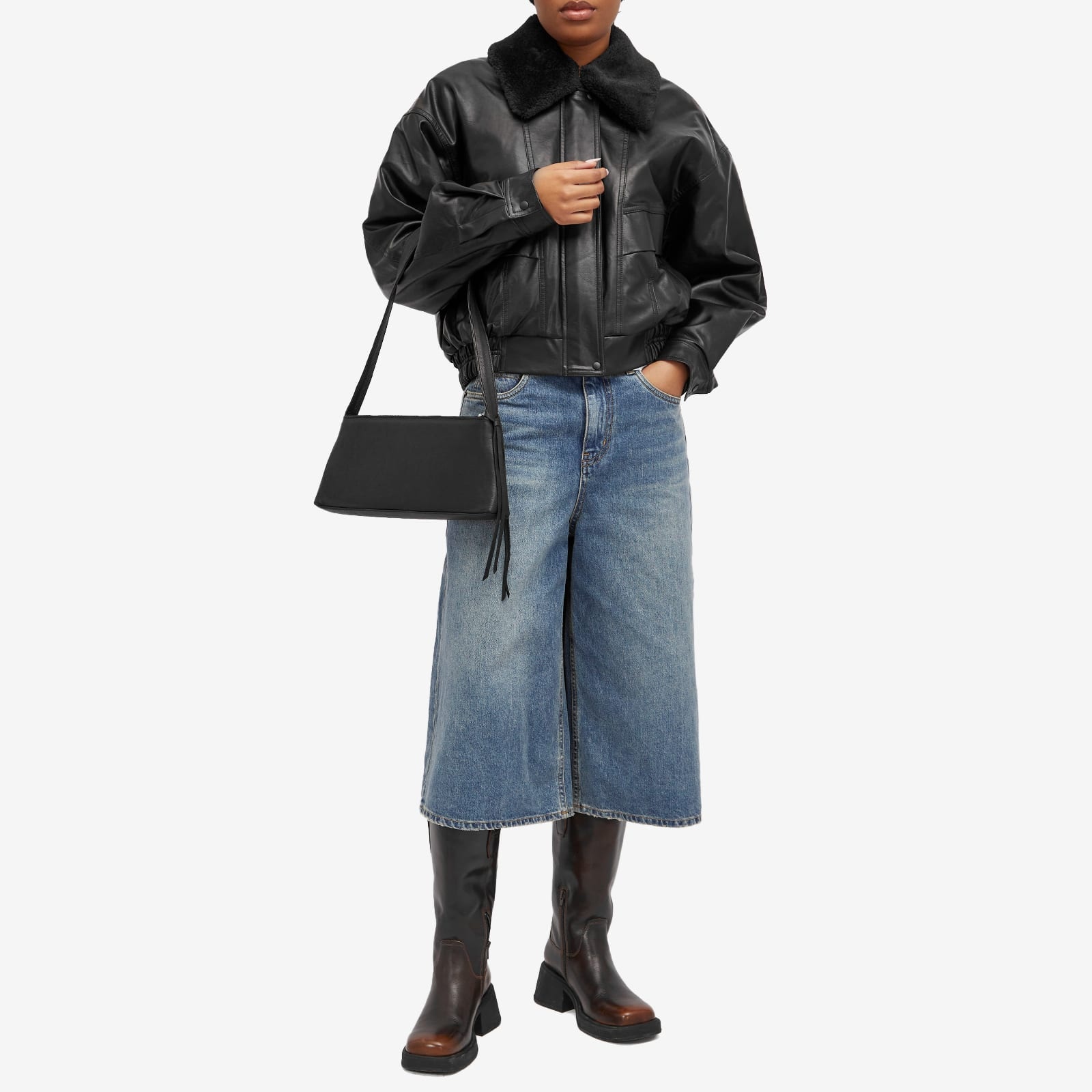 Low Classic Faux Leather Short Jacket - 4