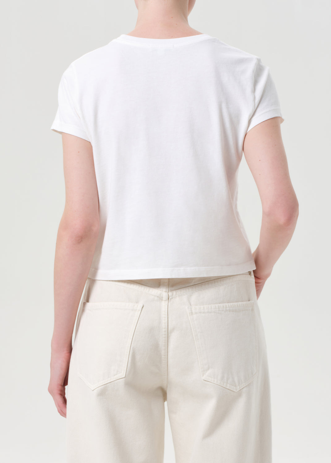 ADINE SHRUNKEN TEE IN WHITE ASH - 4