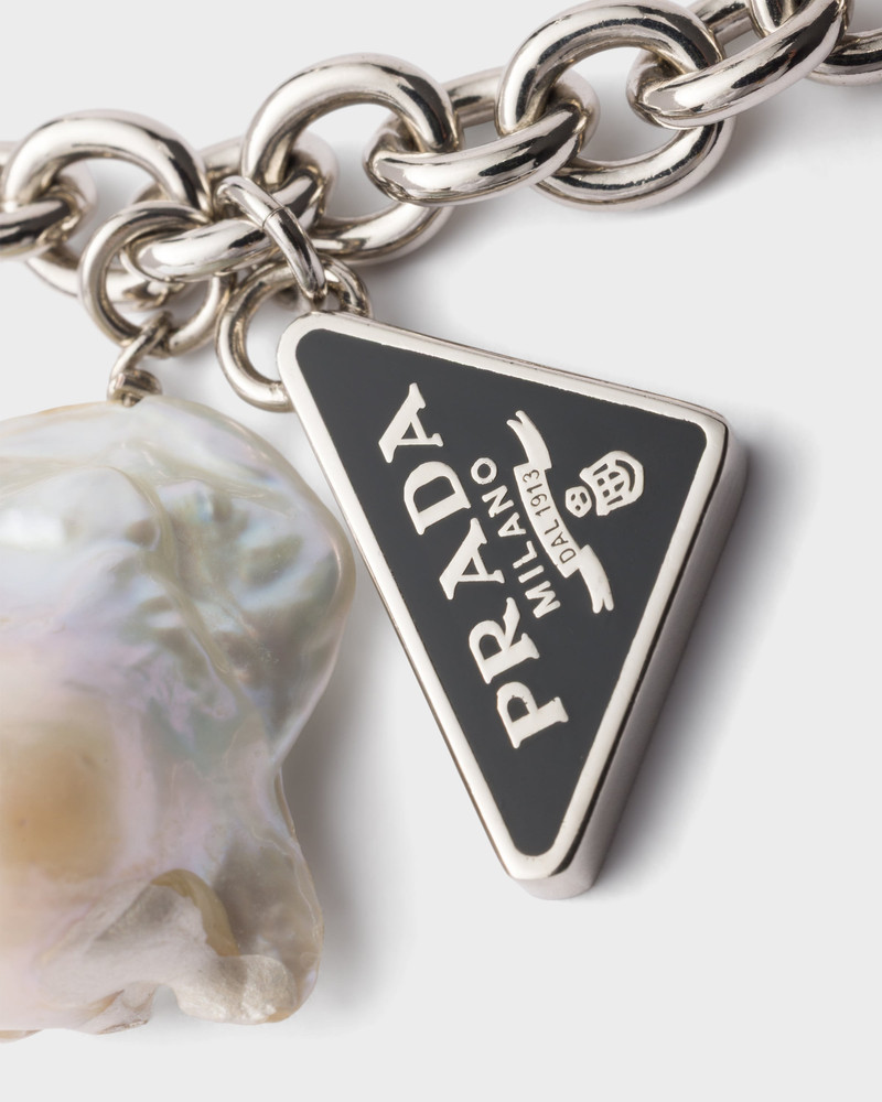 Metal necklace with pearl 3