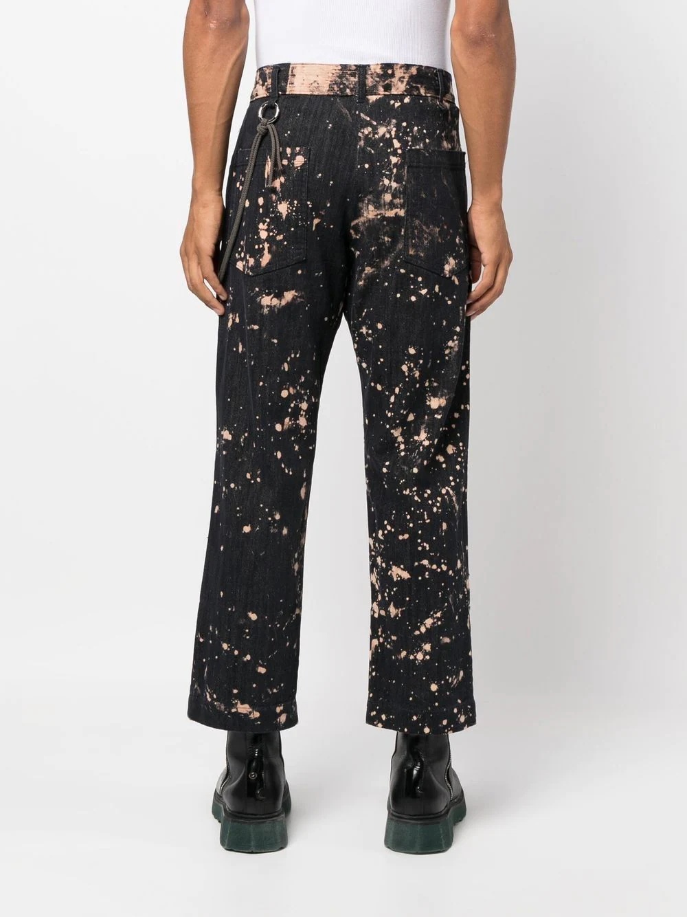 paint-splatter print trousers - 4