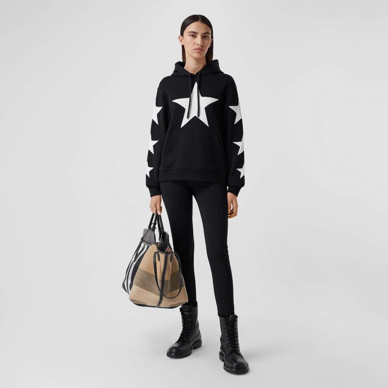 Star Motif Cotton Oversized Hoodie - 2