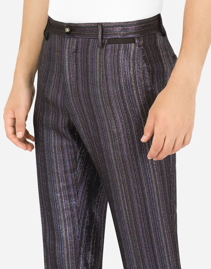 Striped lurex jacquard pants - 4