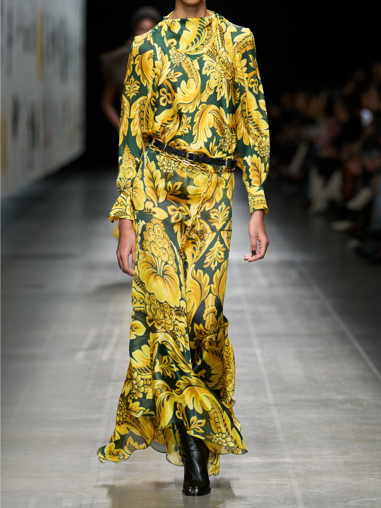 Printed silk blouse Yellow - 5