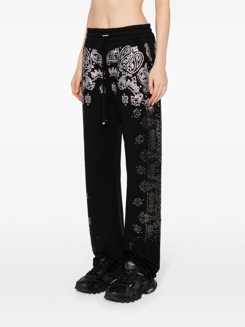 crystal-embellished bandana track pants - 3