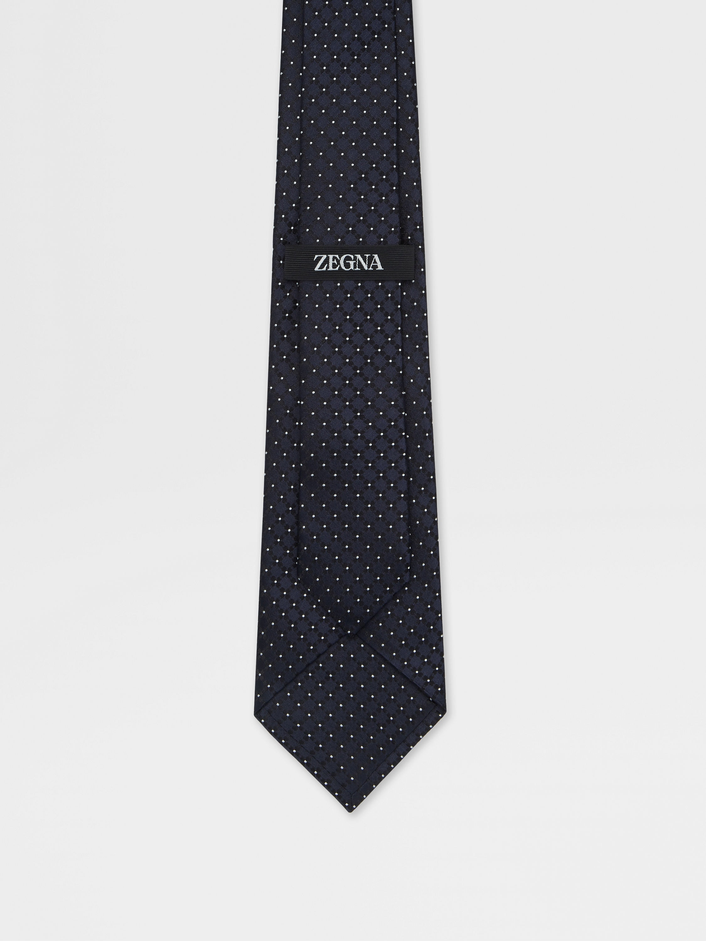 DARK BLUE SILK TIE - 3