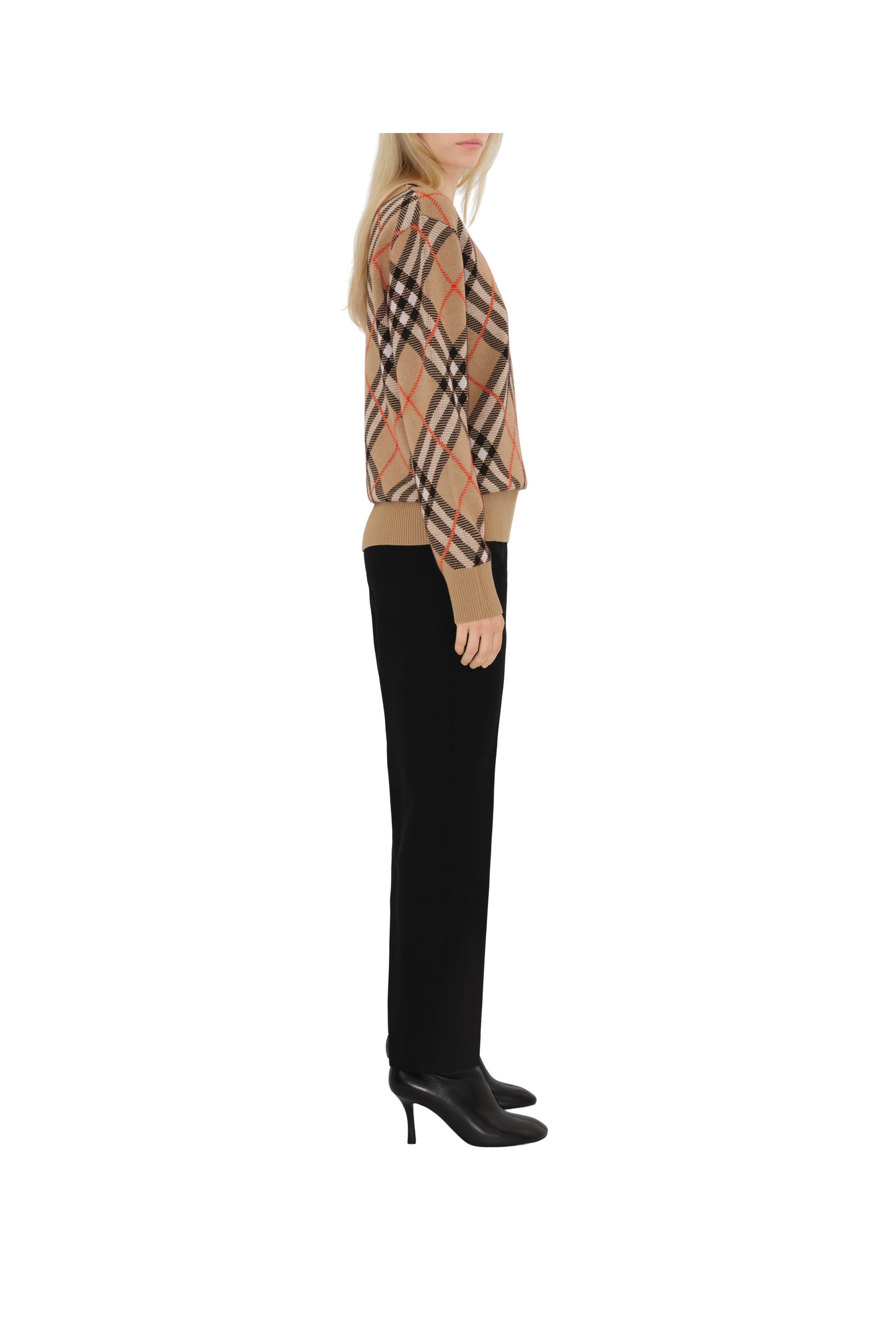 burberry Check Wool Mohair Blend Sweater in Sand at Nordstrom - 3