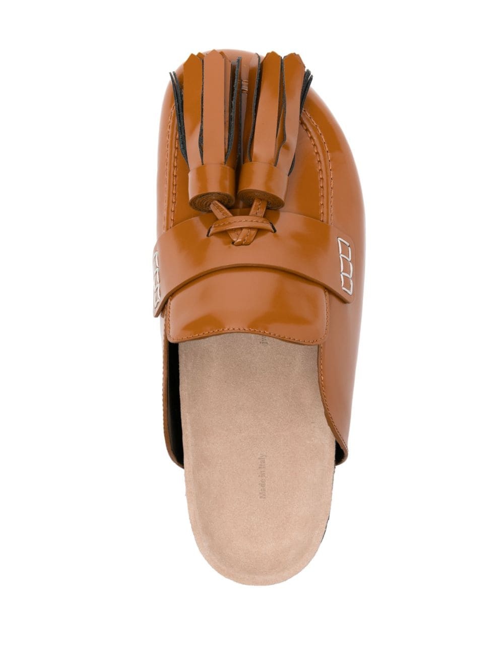 tassel leather mules - 4