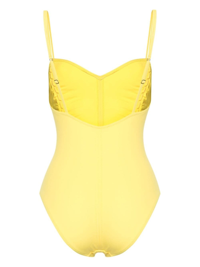 ULLA JOHNSON sweetheart-neck ruched swimsuit outlook