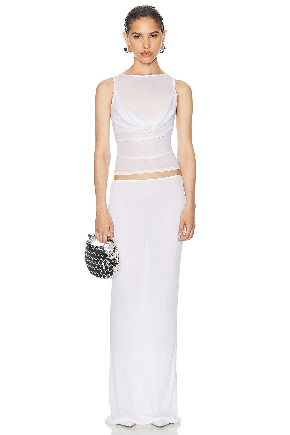 Sheer Knit Draped Top - 4