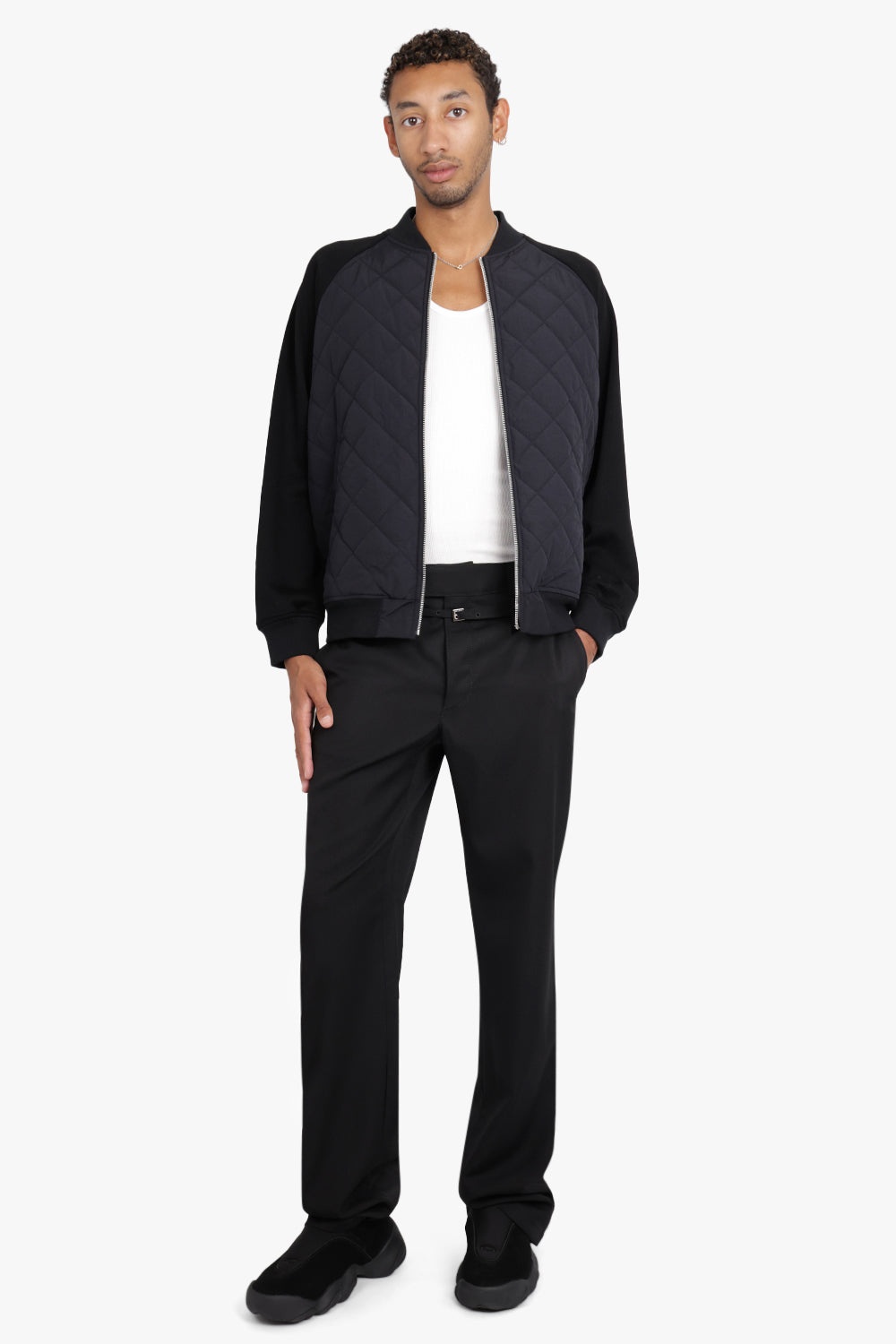 COTTON NYLON TASSAH SHIRT | BLACK - 2