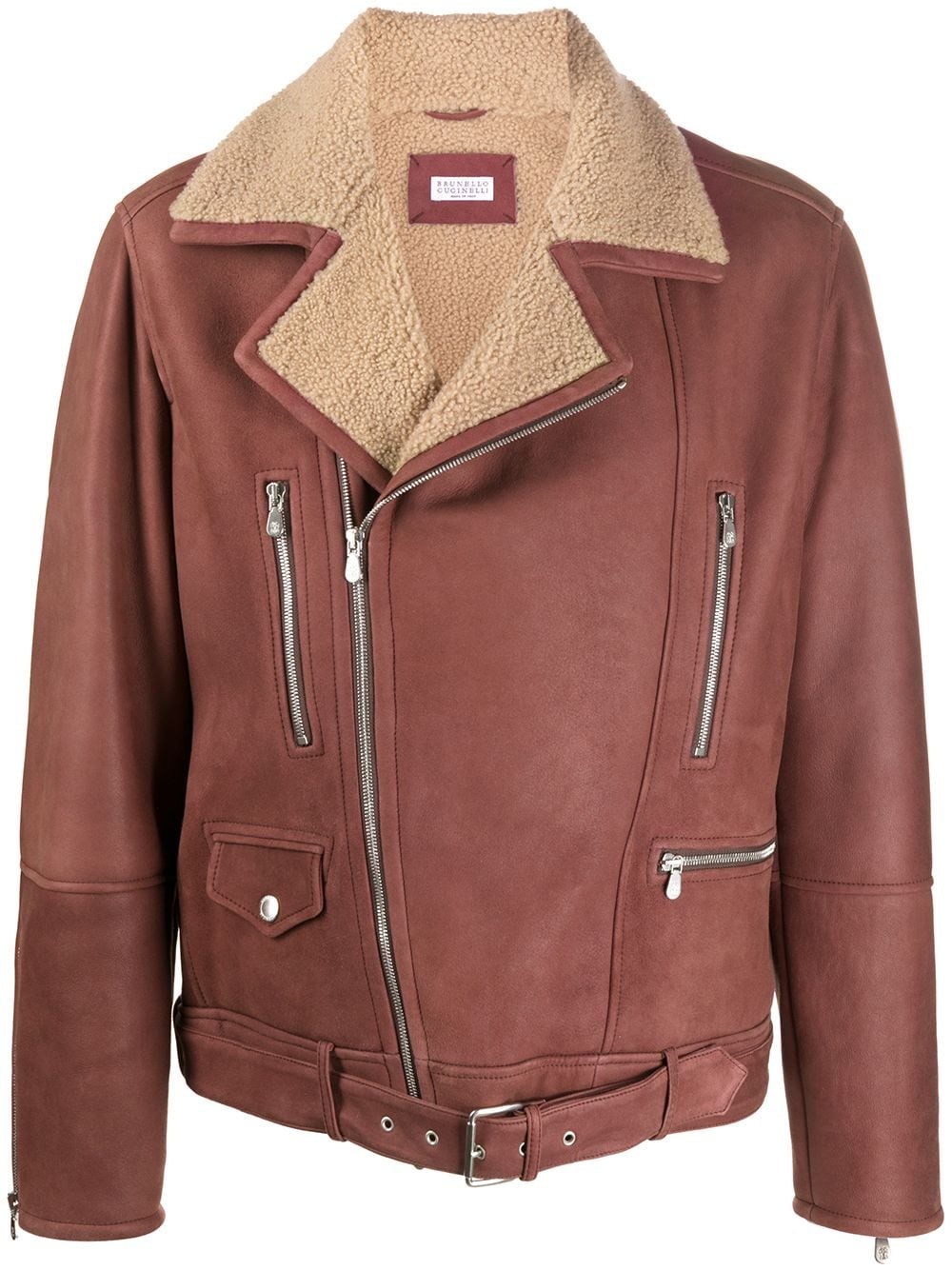 zipped aviator jacket - 1