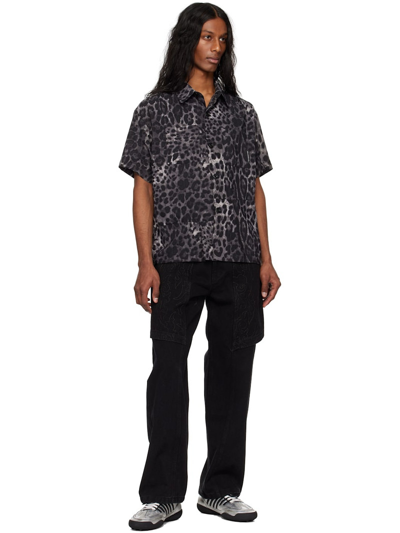 Andersson Bell Black & Gray Leopard Shirt outlook