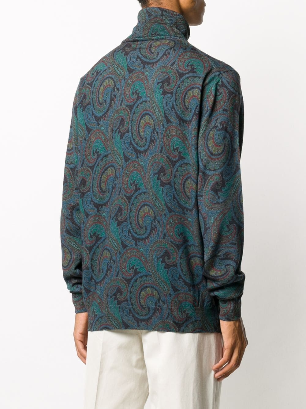 paisley-print roll neck jumper - 4