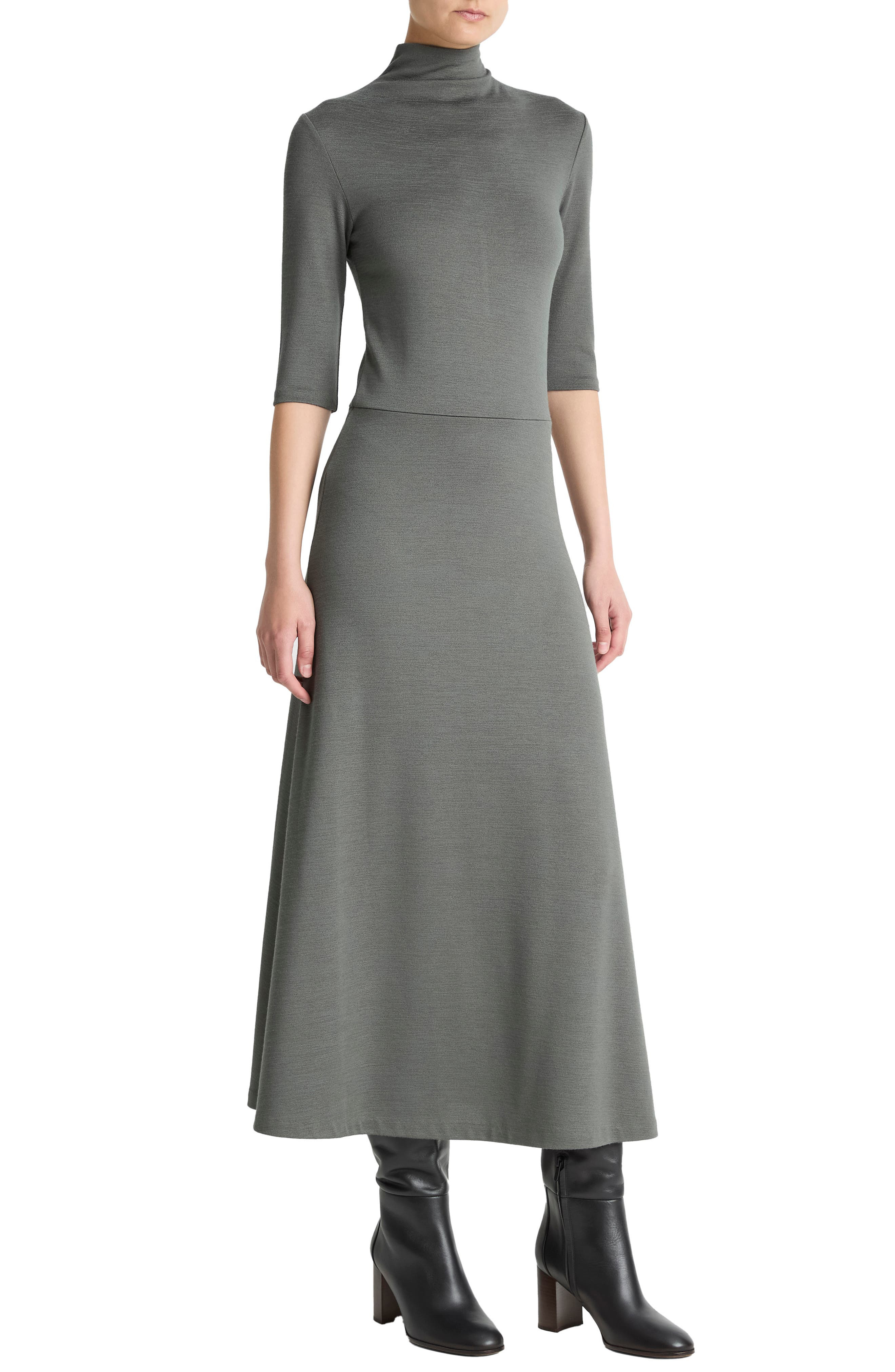 Vince Turtleneck A-Line Maxi Dress in Malachite at Nordstrom - 3