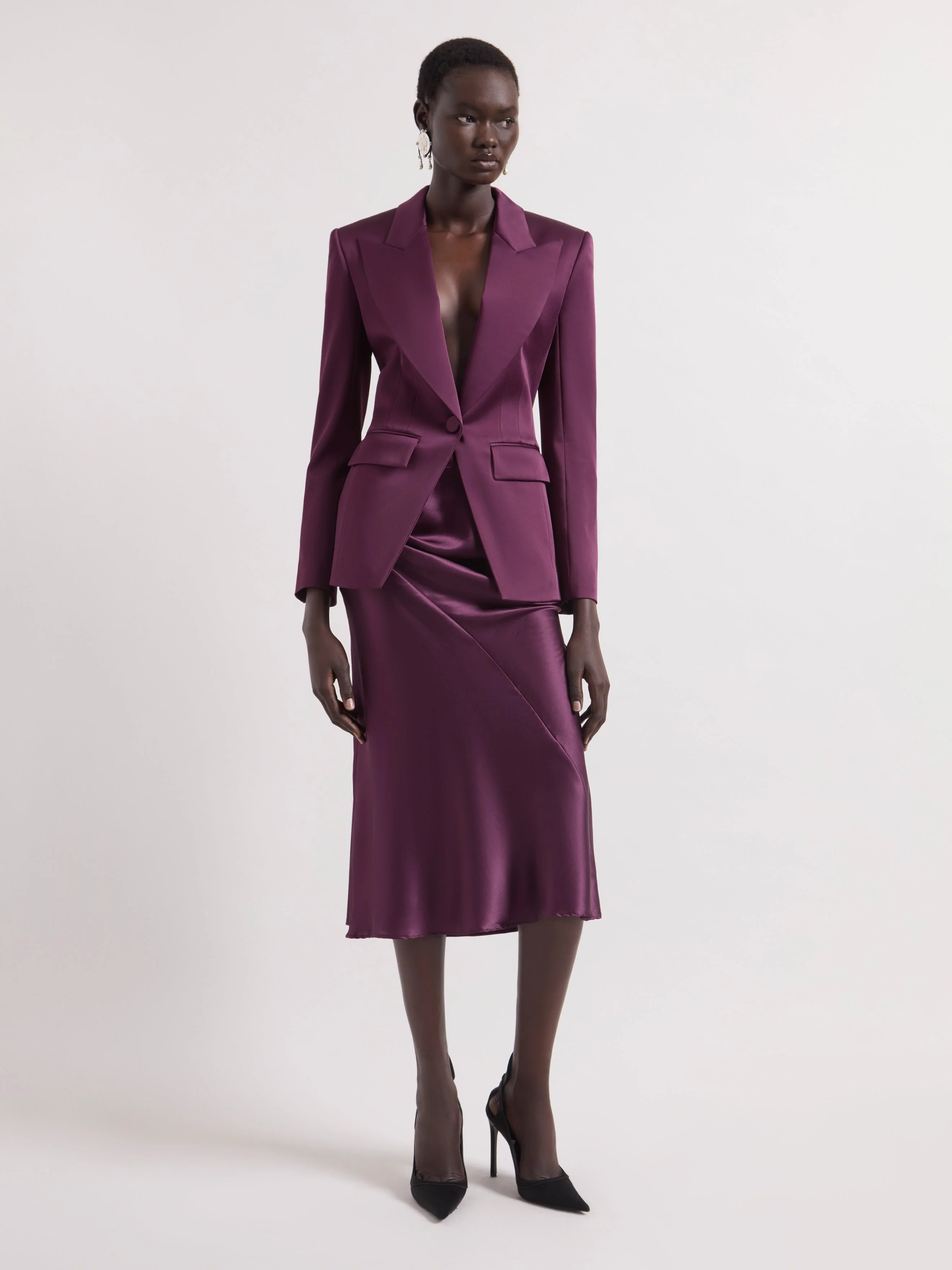 Burgundy Cady Blazer with Bow - 1