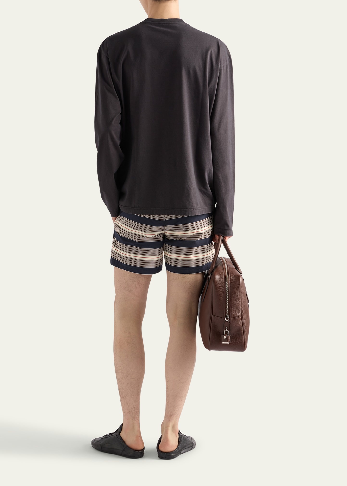 Men's Nylon Stripe Swim Trunks - 3