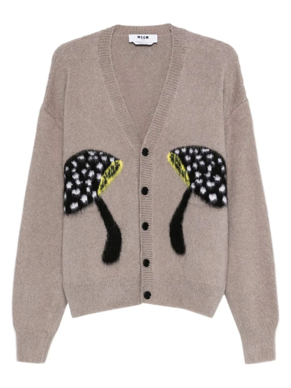 mushroom-embellished cardigan - 1
