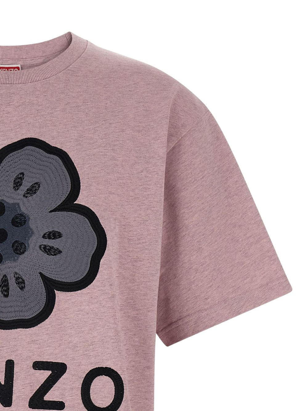 flower-embroidered T-shirt - 3