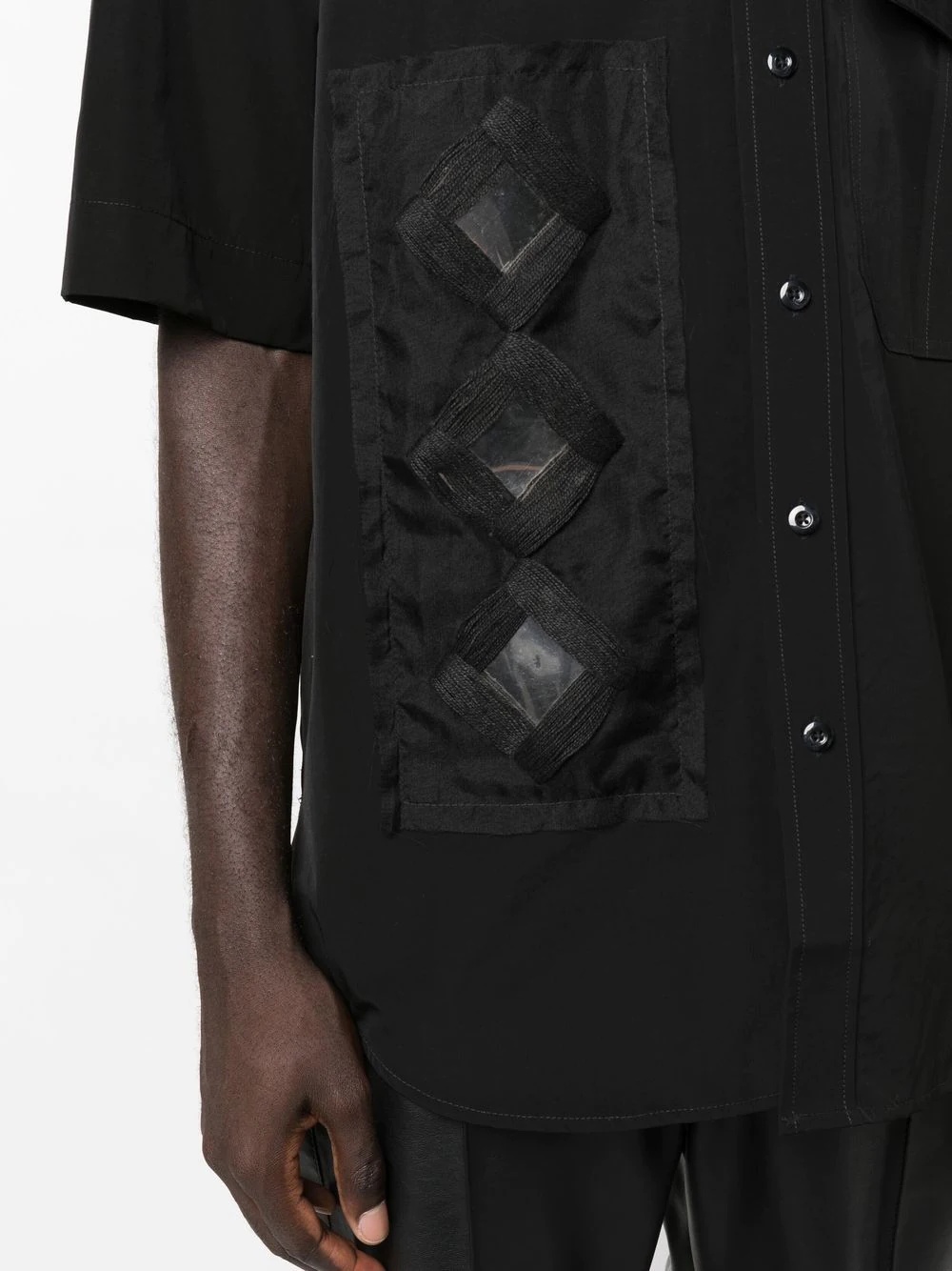 mirror-detail short-sleeve shirt - 5