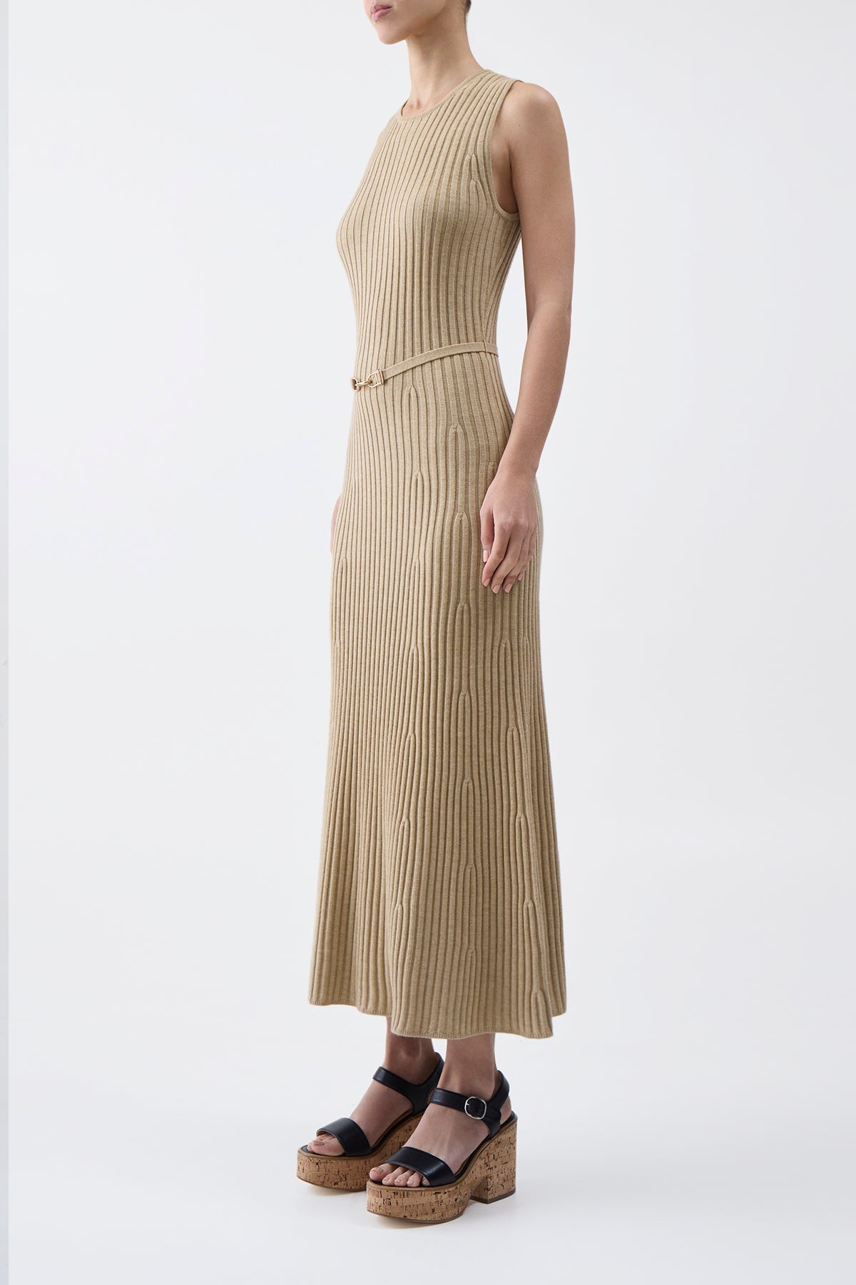Meier Knit Dress in Hay Merino Wool Cashmere - 3