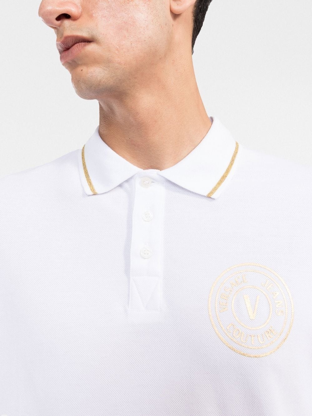 logo-patch polo shirt - 5