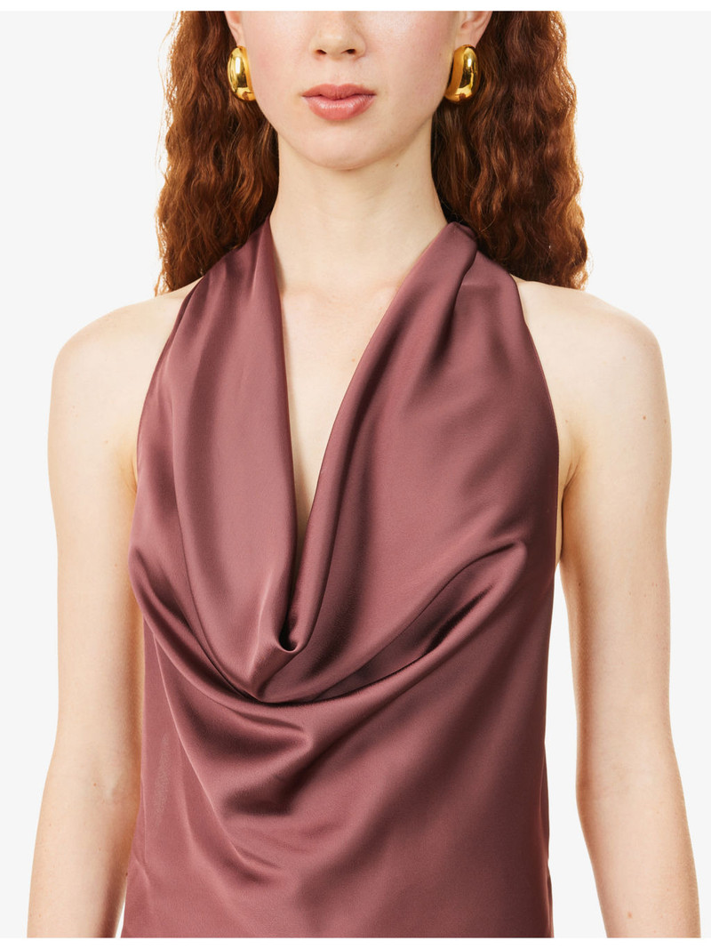 Margaret Draped Satin Mini Dress 6