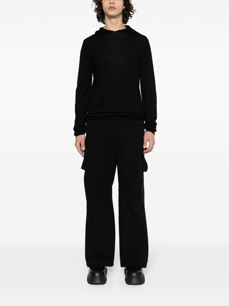 Rick Owens fine-knit virgin wool hoodie outlook