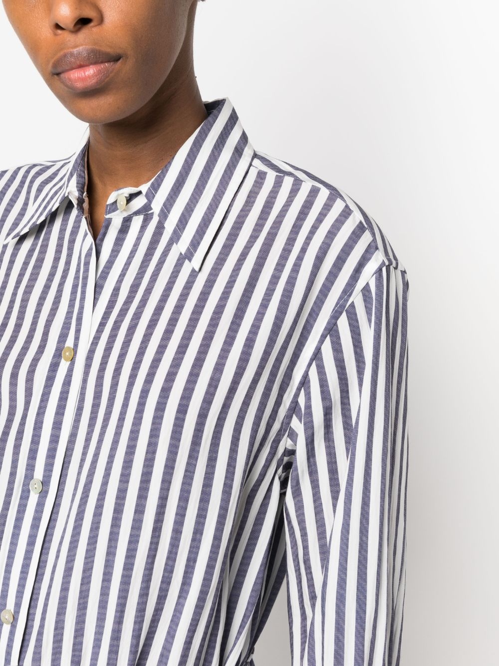 striped belted midi shirt dress - 5
