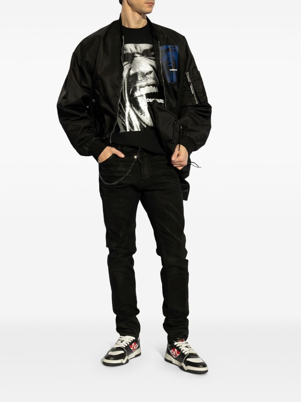 logo-print bomber jacket - 2