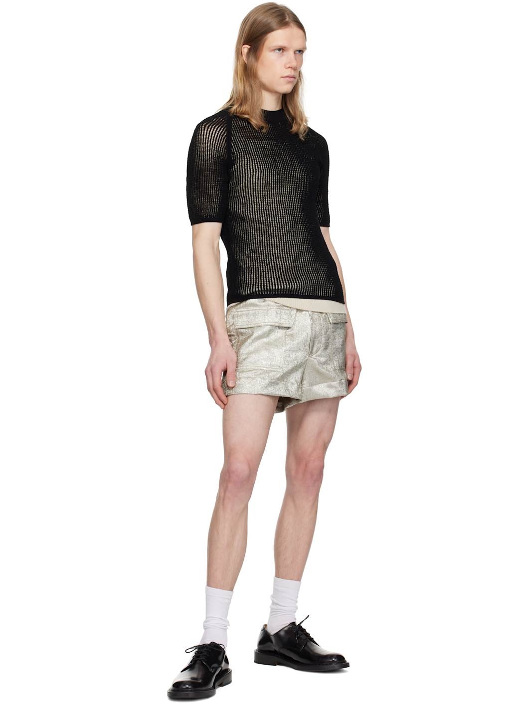Silver Lamé Shorts - 4