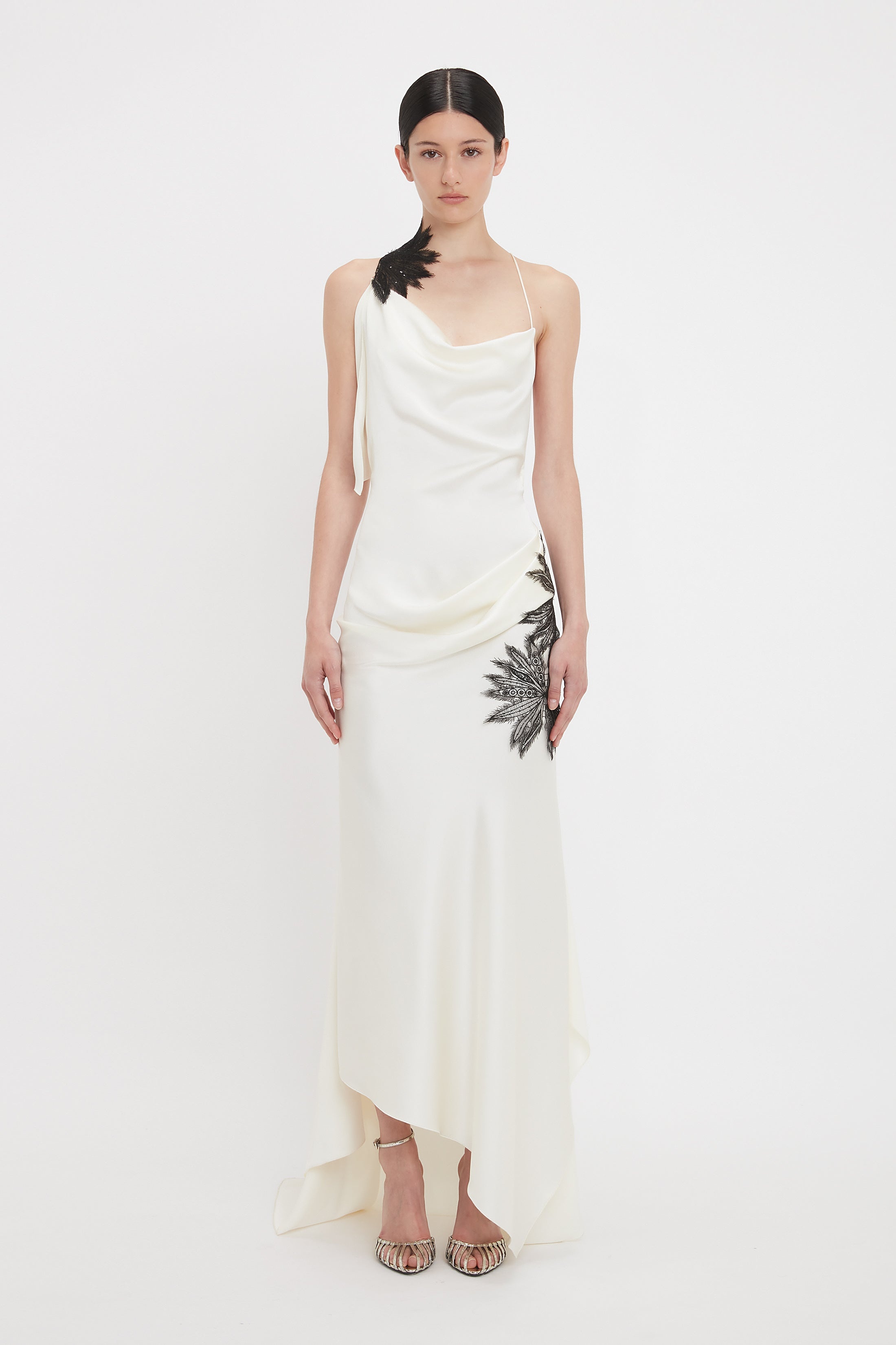 新品célon asymmetry drape cami dress IVORY asymmetry drape cami dress（ドレス）｜célon（セロン