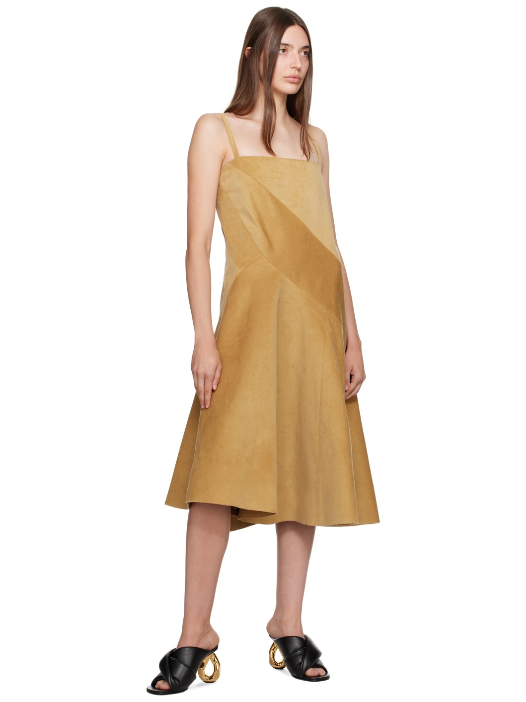 Tan Curve Midi Dress - 4