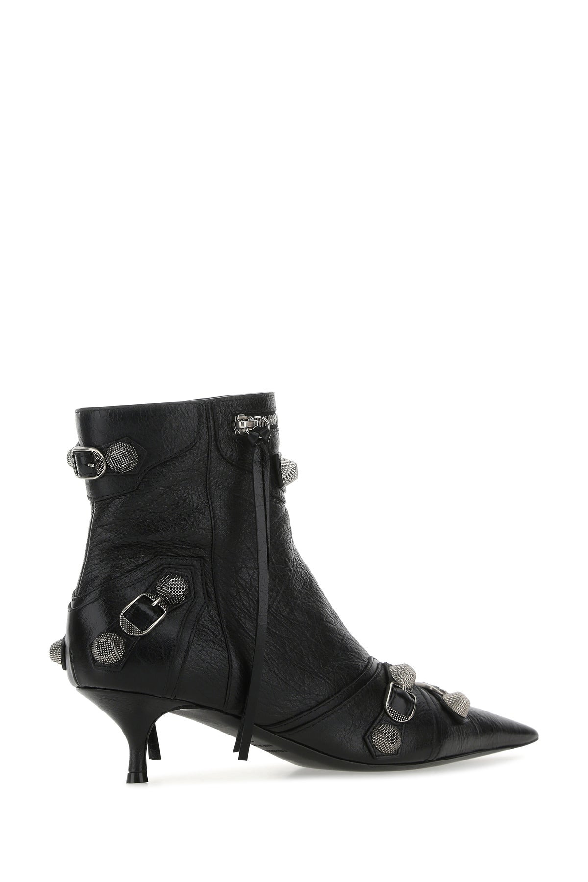 Black leather Cagole ankle boots - 3