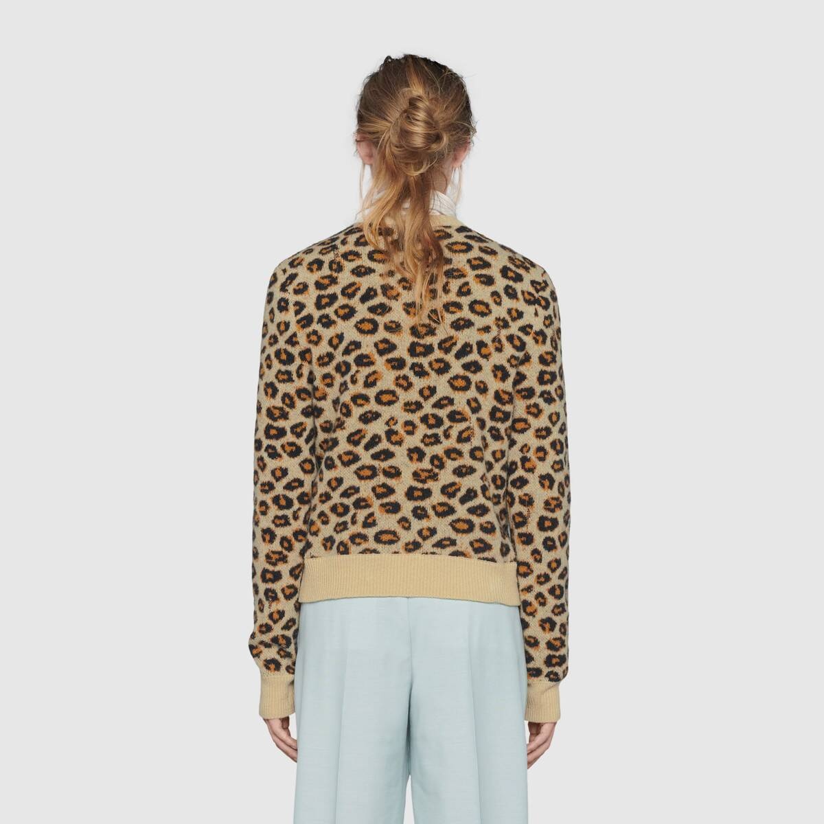 Leopard wool jacquard sweater - 4