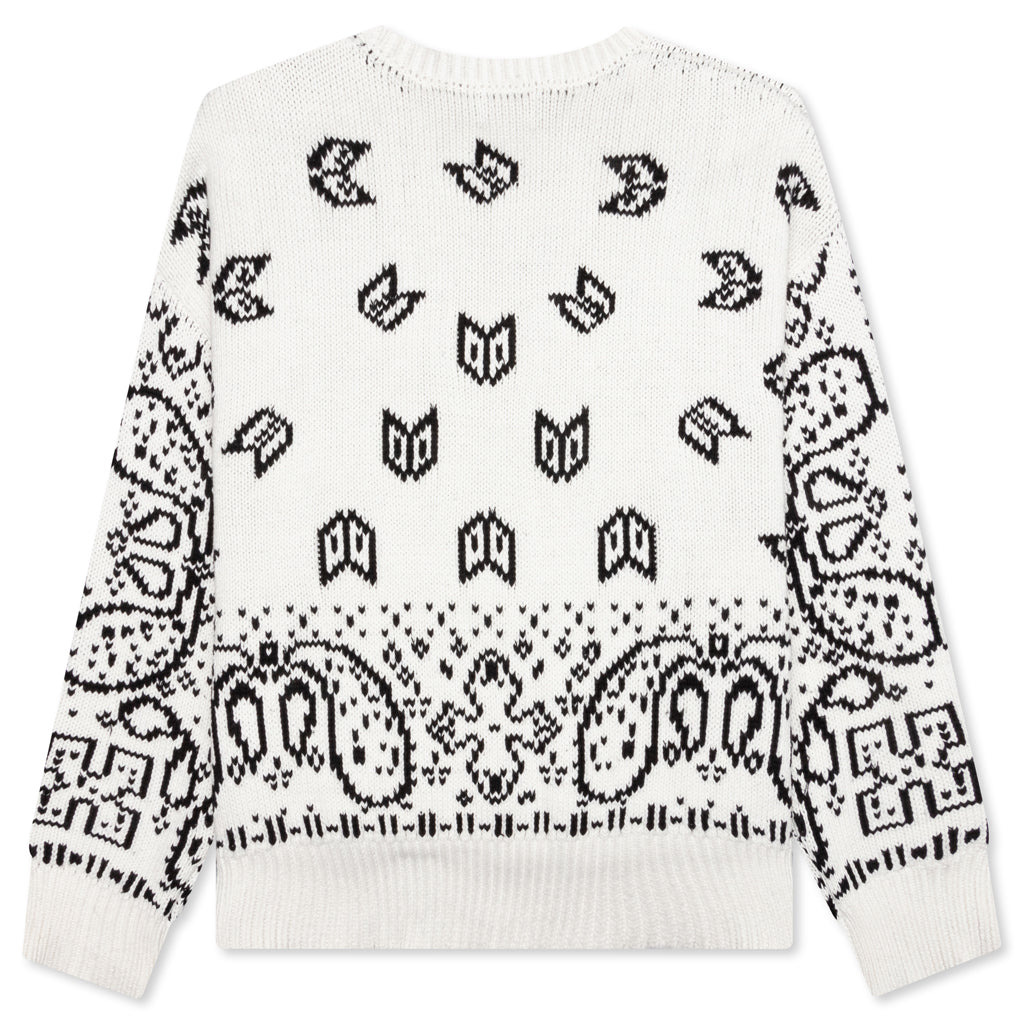 RHUDE LOUNGE SWEATER - WHITE/BLACK - 2