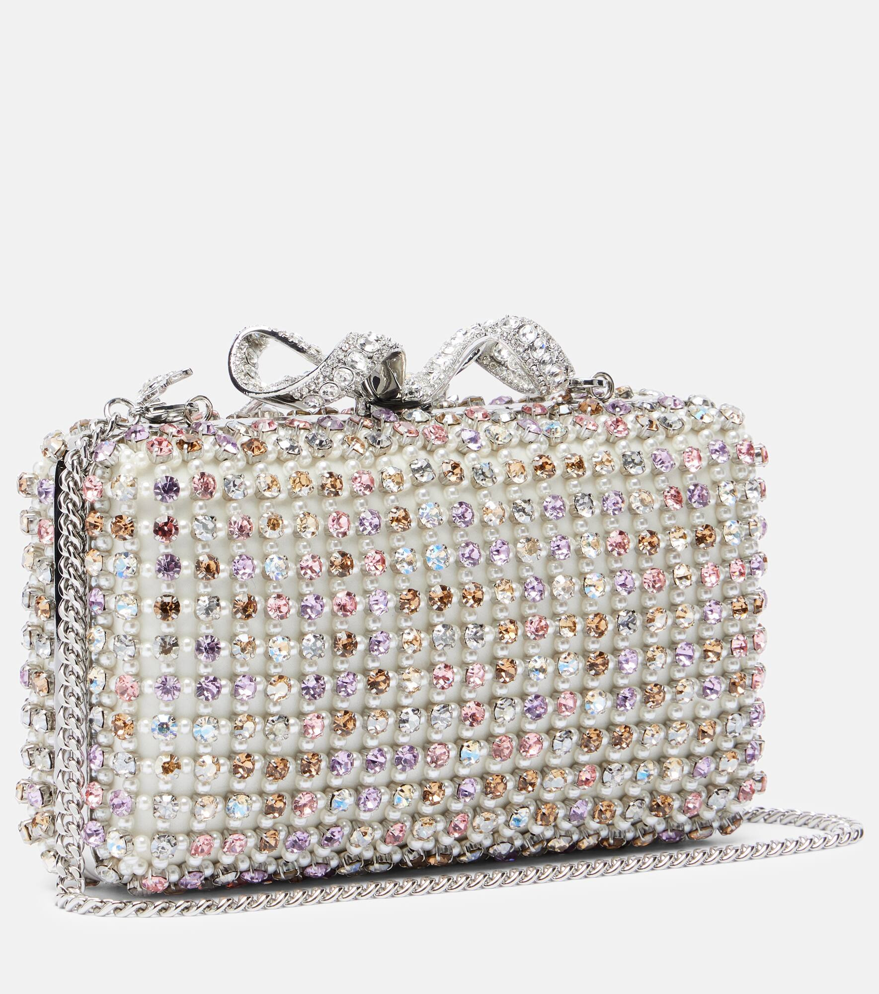 Bow Mini crystal-embellished clutch - 4
