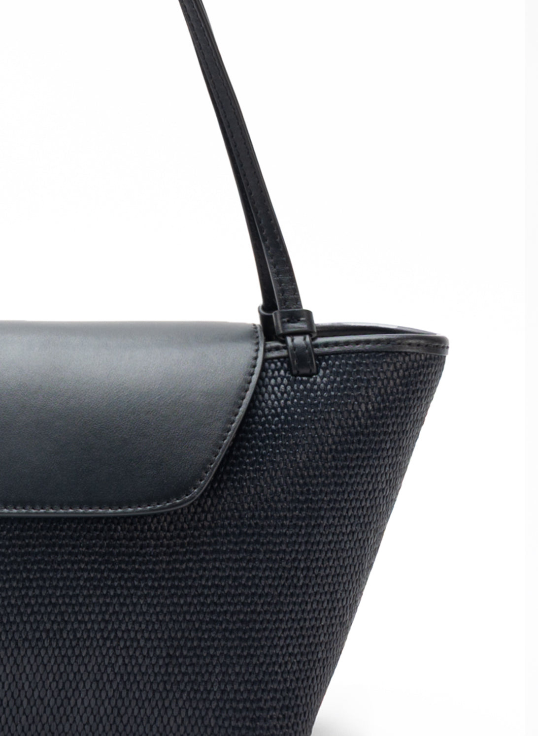 Courrier Tote Raffia/Leather Black - 3