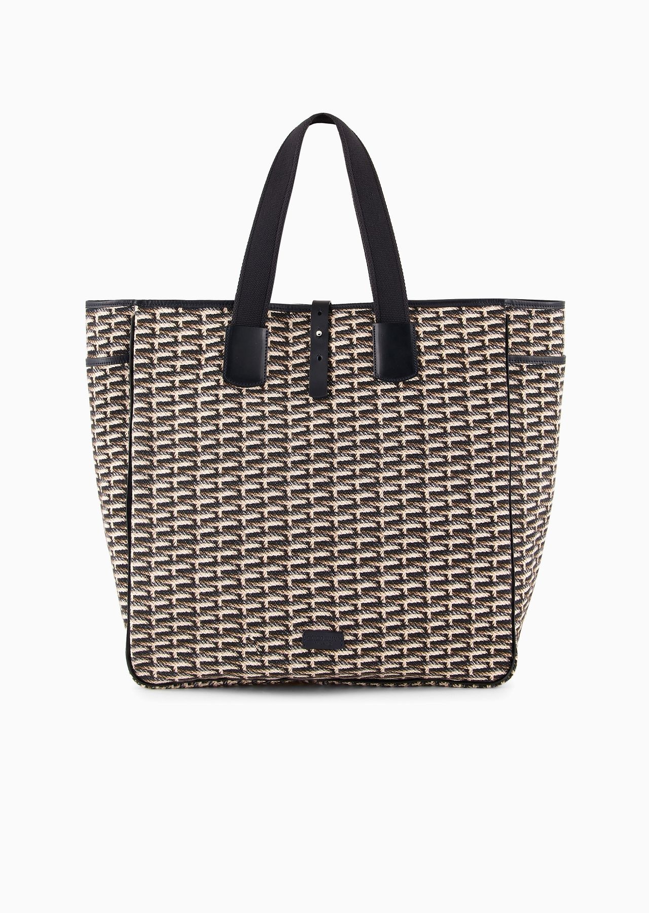 Oversized shopper bag in printed canvas - 1