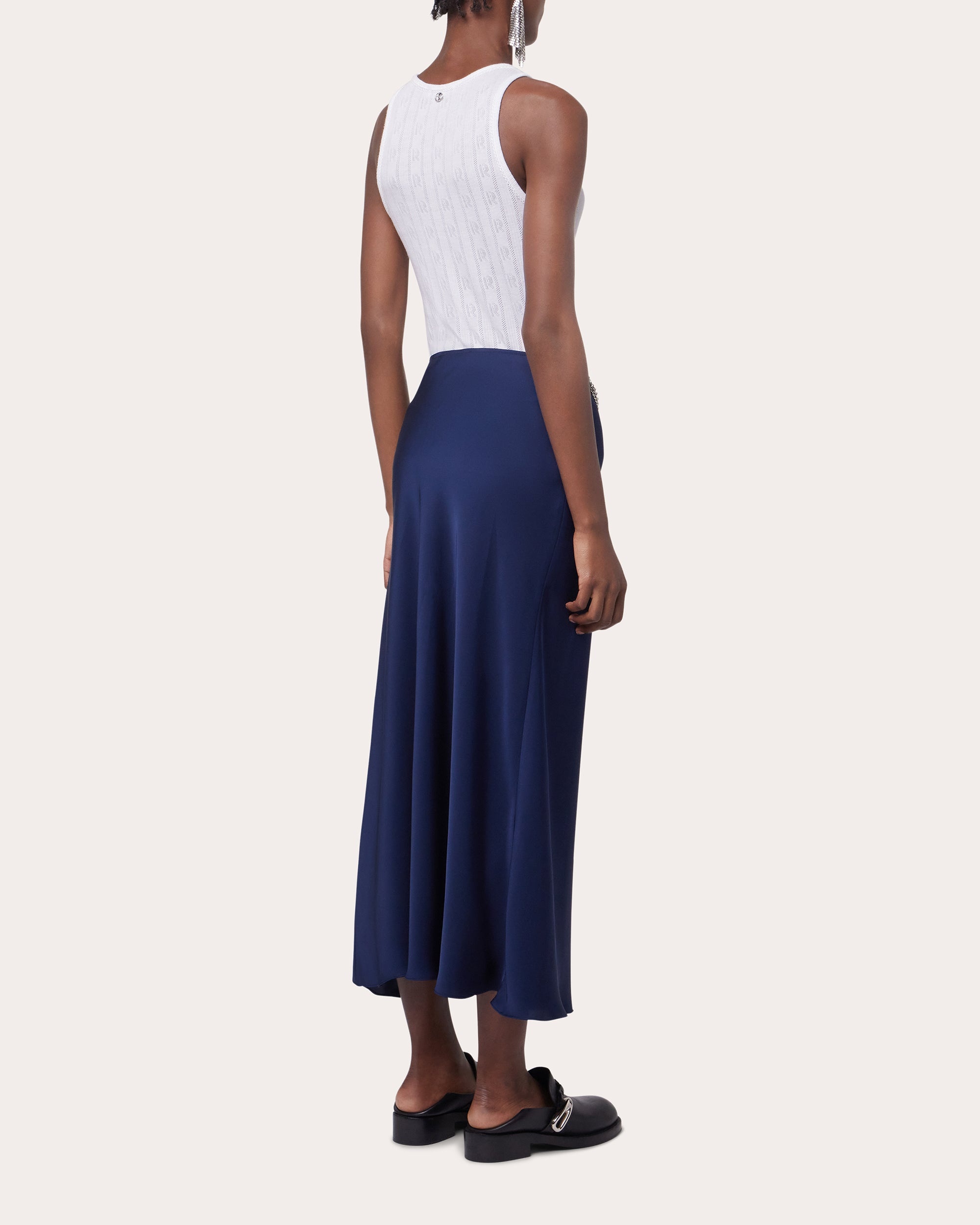 Satin Chain Midi Slip Skirt - 3